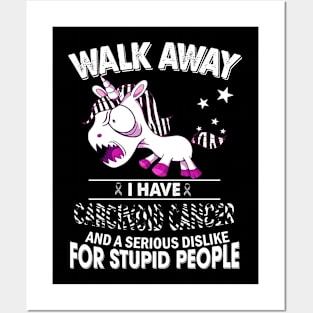 funny carcinoid cancer grumpy unicorn warrior Posters and Art